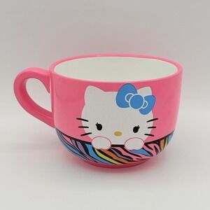 Oversized Hot Pink Rainbow Zebra Print Y2k Hello Kitty Mug Fab Starpoint Read